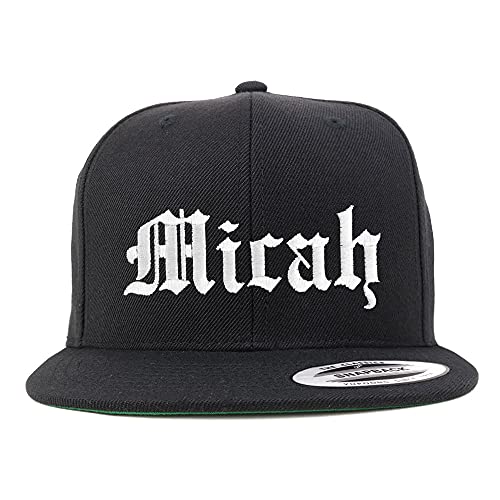 Trendy Apparel Shop Micah Old English Embroidered Flatbill Snapback