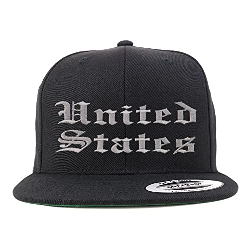 Trendy Apparel Shop United States Old English Embroidered Flatbill Snapback
