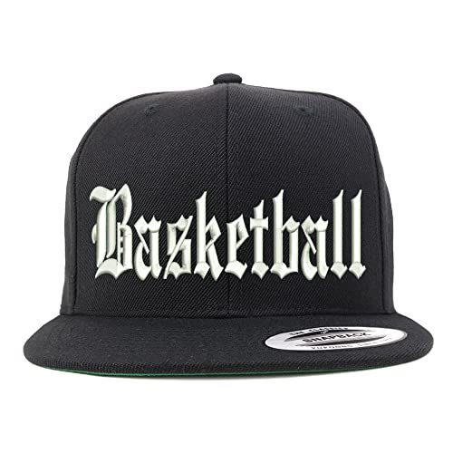 Trendy Apparel Shop Old English Basketball Embroidered Flatbill Snapback