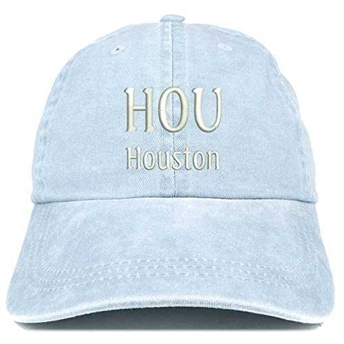 Trendy Apparel Shop HOU Houston Embroidered Pigment Dyed Washed Baseball Cap