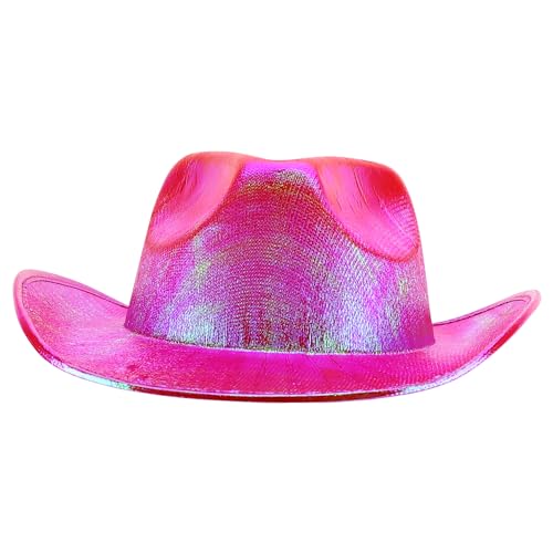 Trendy Apparel Shop Metalic Glitter Space Cowboy Cowgirl Hat