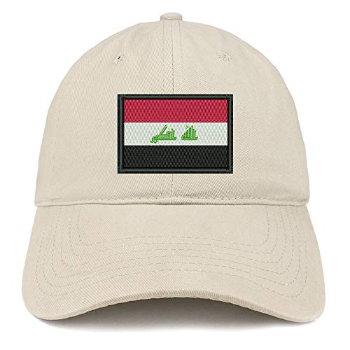 Trendy Apparel Shop Flag of Iraq Embroidered Soft Crown 100% Brushed Cotton Cap