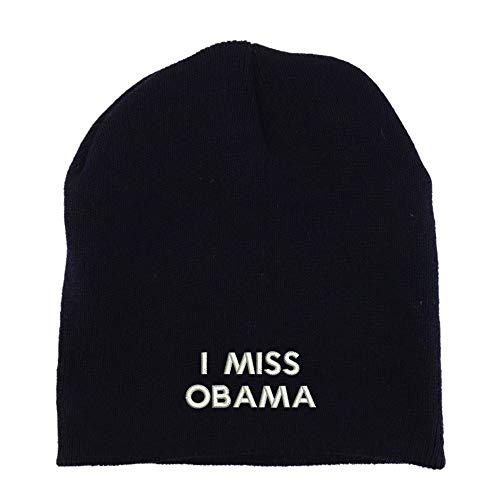 Trendy Apparel Shop I Miss Obama Embroidered Made in USA Short Acrylic Knit Winter Beanie Hat