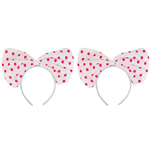 Trendy Apparel Shop Mouse Polka Dot Bow Ear Headband 2 Pack