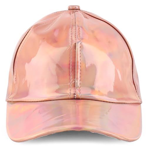 Trendy Apparel Shop Metallic Shiny Reflective Snapback Baseball Cap