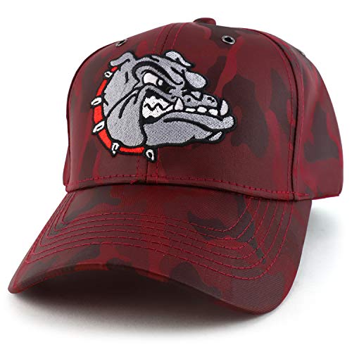 Trendy Apparel Shop Angry Bulldog Head Nyon Camo Baseball Cap