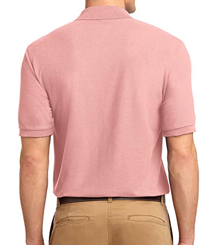 Trendy Apparel Shop Silky Classic Comfortable Fit Wrinkle Resistant Polyester Blend Men's Polo Big and Tall Shirt