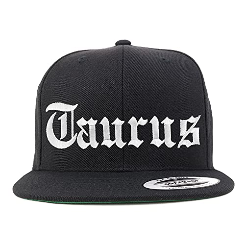 Trendy Apparel Shop Taurus Old English Embroidered Flatbill Snapback