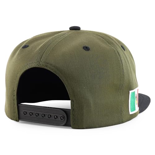 Trendy Apparel Shop Mexico El Tri Soccer Theme Embroidered Flatbill Snapback Cap