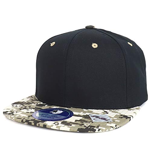 Trendy Apparel Shop Camouflage Designed Military Cotton Flatbill Snabpack Cap