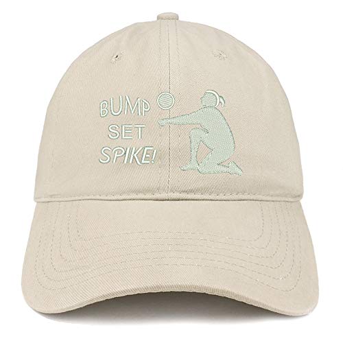 Trendy Apparel Shop Bump Set Spike Volleyball Embroidered Brushed Cotton Cap