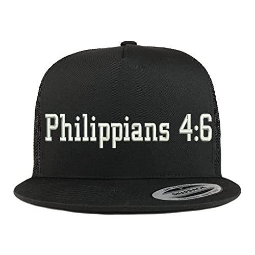 Trendy Apparel Shop Philippians 4:6 5 Panel Flatbill Trucker Cap