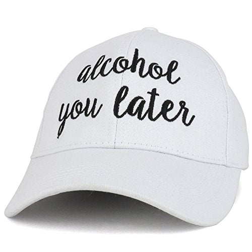 Trendy Apparel Shop Alcohol You Later Cursive Letterings Embroidered Baseball Cap