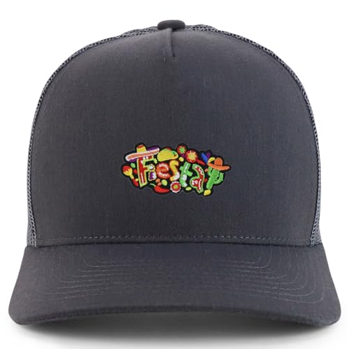 Trendy Apparel Shop Mexican Fiesta Party Embroidered Patch Trucker Cap