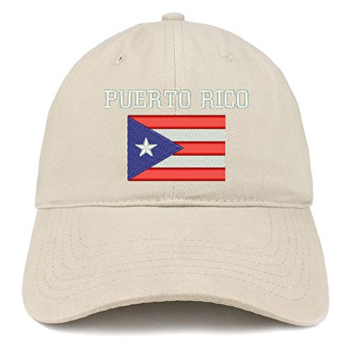 Trendy Apparel Shop Puerto Rico Embroidered Soft Crown 100% Brushed Cotton Cap