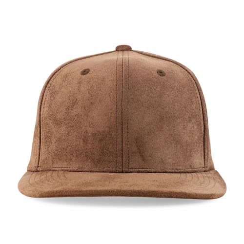 Trendy Apparel Shop Plain Suede Flat Bill Snapback Cap