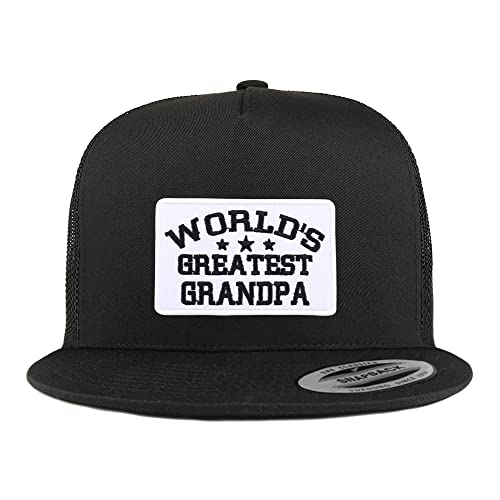 Trendy Apparel Shop World's Greatest Grandpa Patch 5 Panel Flatbill Baseball Cap