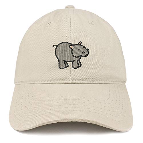 Trendy Apparel Shop Baby Hippo Embroidered Unstructured Cotton Dad Hat