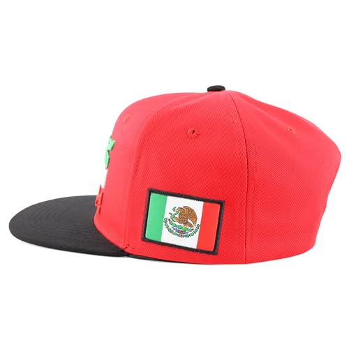 Trendy Apparel Shop Mexico Eagle Embroidered Flatbill Snapback Cap