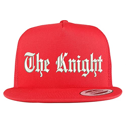 Trendy Apparel Shop The Knight Old English Embroidered 5 Panel Flatbill Trucker Cap