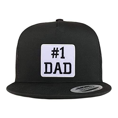 Trendy Apparel Shop Number 1 Dad Patch 5 Panel Flatbill Baseball Cap