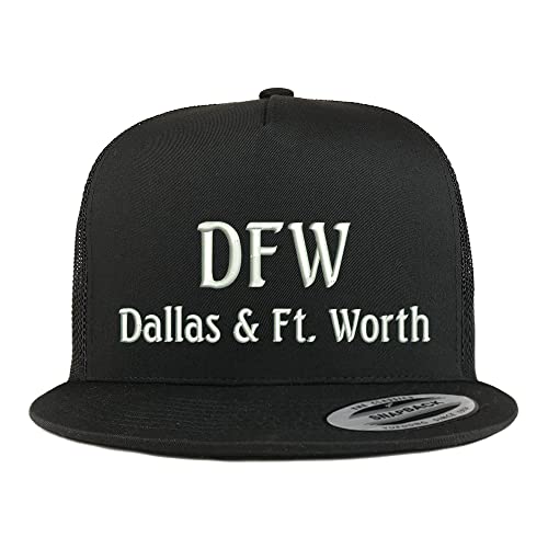 Trendy Apparel Shop DFW Dallas and Fort Worth Embroidered 5 Panel Flatbill Trucker Cap