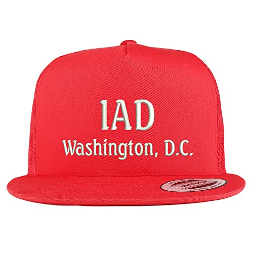 Trendy Apparel Shop IAD Washington DC Embroidered 5 Panel Flatbill Trucker Cap