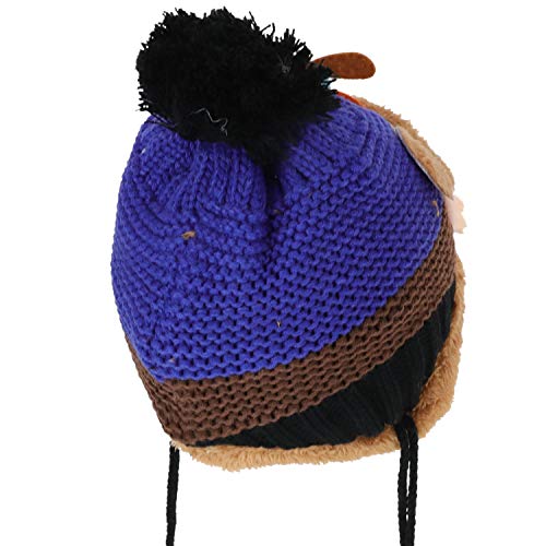 Trendy Apparel Shop Kid's Youth Size Bear Pom Knit Beanie with Tassel
