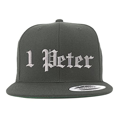 Trendy Apparel Shop 1 Peter Old English Embroidered Flatbill Snapback