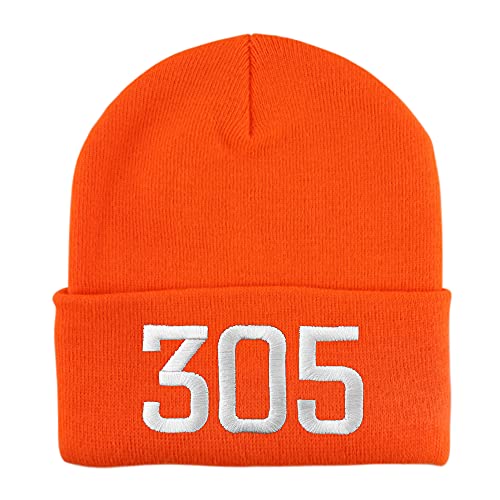 Trendy Apparel Shop Miami 305 Old English Embroidered Long Cuff Beanie