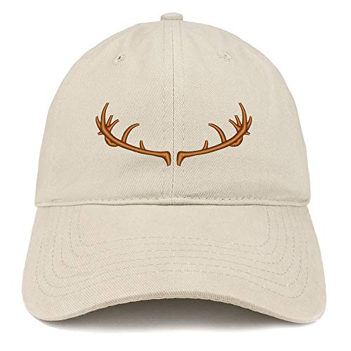 Trendy Apparel Shop Deer Horn Embroidered Brushed Cotton Cap