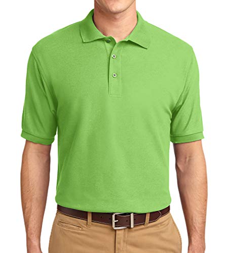 Trendy Apparel Shop Silky Classic Comfortable Fit Wrinkle Resistant Polyester Blend Men's Polo Big and Tall Shirt