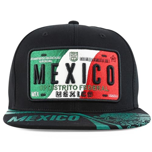 Trendy Apparel Shop Mexico States Auto License Plate Theme Flat Bill Snapback Cap