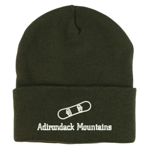 Trendy Apparel Shop Adirondack Mountains Snowboard Logo Embroidered Long Cuff Beanie