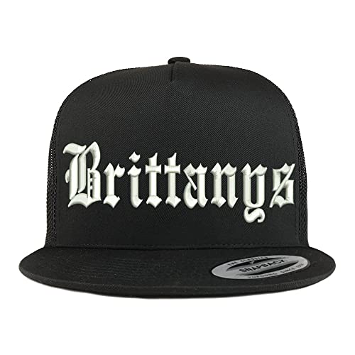 Trendy Apparel Shop Old English Brittanys 5 Panel Flatbill Trucker Cap