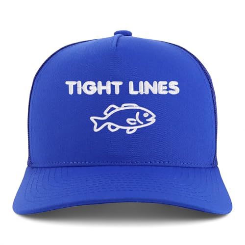 Trendy Apparel Shop Tight Lines Embroidered 5 Panel Snapback Trucker Cap