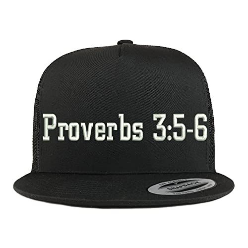 Trendy Apparel Shop Proverbs 3:5-6 5 Panel Flatbill Trucker Cap
