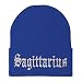 Trendy Apparel Shop Sagittarius Old English Embroidered Long Cuff Beanie
