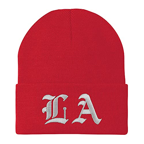 Trendy Apparel Shop Louisiana LA Old English Embroidered Long Cuff Beanie