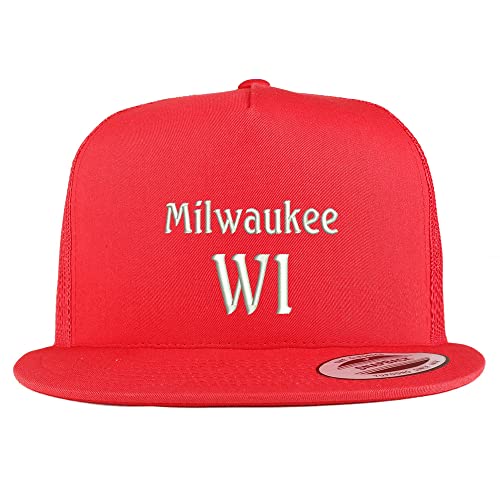 Trendy Apparel Shop Milwaukee WI Embroidered 5 Panel Flatbill Trucker Cap