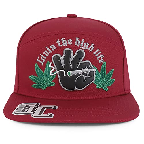 Trendy Apparel Shop Livin The High Life Embroidered Flatbill Snapback Cap