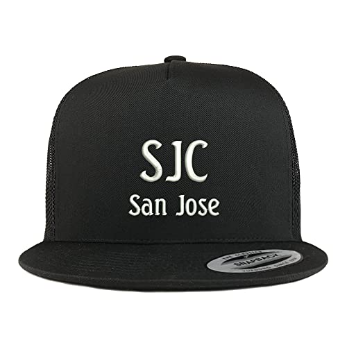 Trendy Apparel Shop SJC San Jose Embroidered 5 Panel Flatbill Trucker Cap