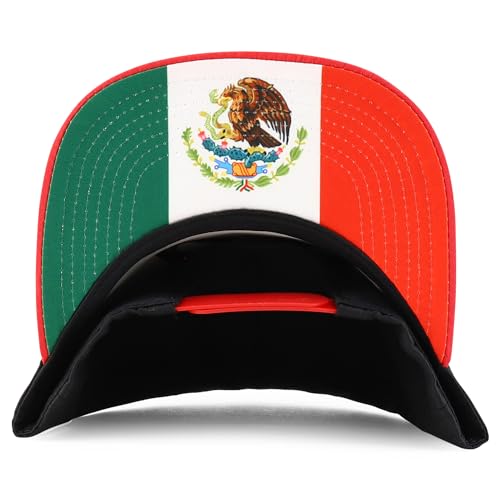 Trendy Apparel Shop Mexico El Tri Soccer Theme Embroidered Flatbill Snapback Cap