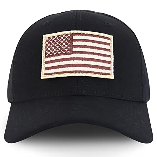 Trendy Apparel Shop Desert USA Flag Patch Tactical Cap, Fits Child to Adult 2XL