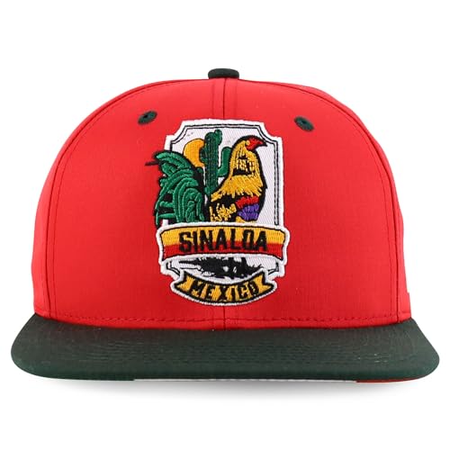 Trendy Apparel Shop Cities of Mexico with Rooster Embroidered Flatbill Snapback Cap