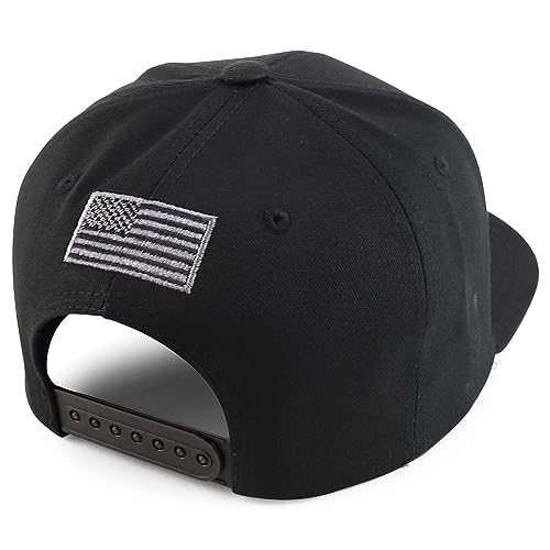 Trendy Apparel Shop Oversized USA Flag Embroidered Structured Flatbill Snapback Cap