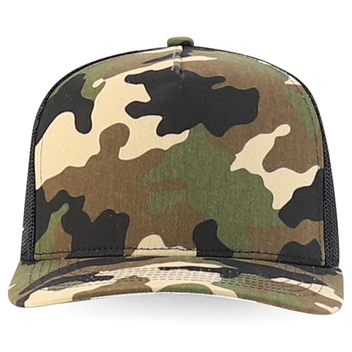 Trendy Apparel Shop 5 Panel Structured Trucker Cap with Mexico Flag Design Undervisor