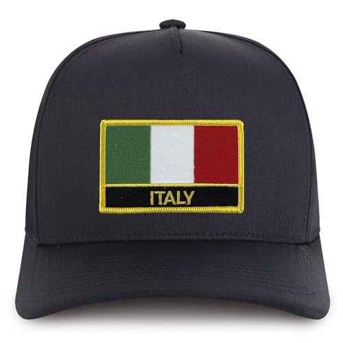 Trendy Apparel Shop Italy Flag Embroidered Patch 5 Panel Cotton Pro Style Cap