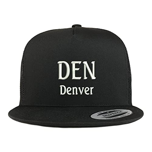 Trendy Apparel Shop DEN Denver Embroidered 5 Panel Flatbill Trucker Cap