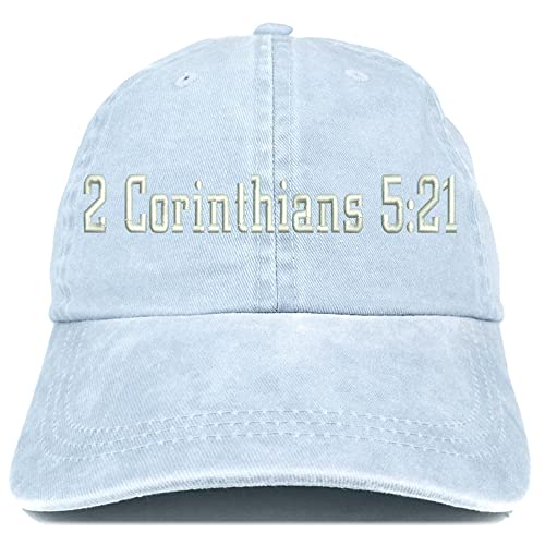 Trendy Apparel Shop 2 Corinthians 5:21 Washed Pigment Dyed Baseball Cap